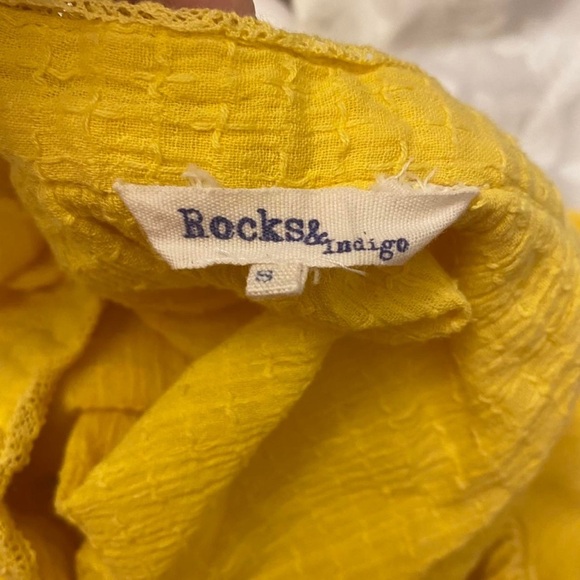 Rocks & Indigo Yellow Ruffle Layered Top - Picture 3 of 3